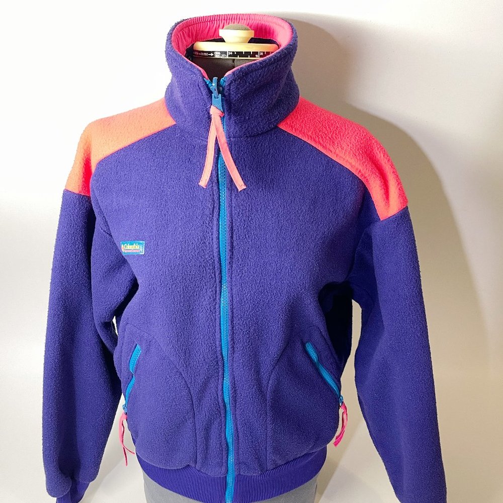 Columbia Vintage Neon Zip Up Fleece